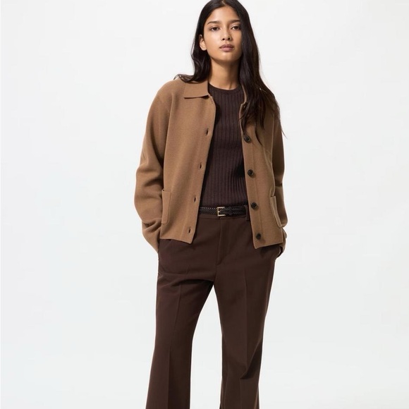 Uniqlo Short Washable Milano Ribbed Jacket/Cardigan in Black - Picture 2 of 9